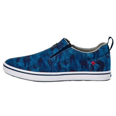 XTRATUF Men's Sharkbyte Eco Deck Blue Camo Shoe (XSBR-2CM-BLU)
