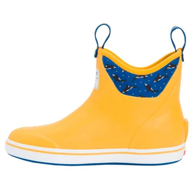 XTRATUF Women's 6in Ankle Deck Salmon Sisters Yellow/Celestial Sea Boot (XWAB-802)