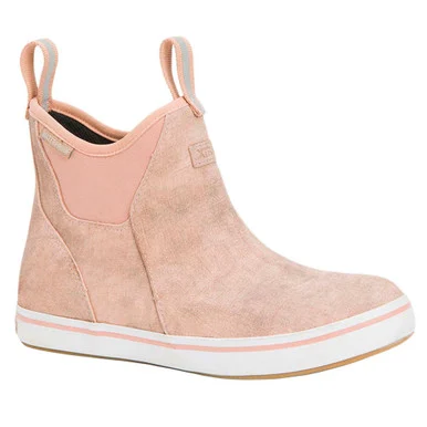 XTRATUF Women's Leather 6in Ankle Pink Deck Boot (XWAL-400-PNK)
